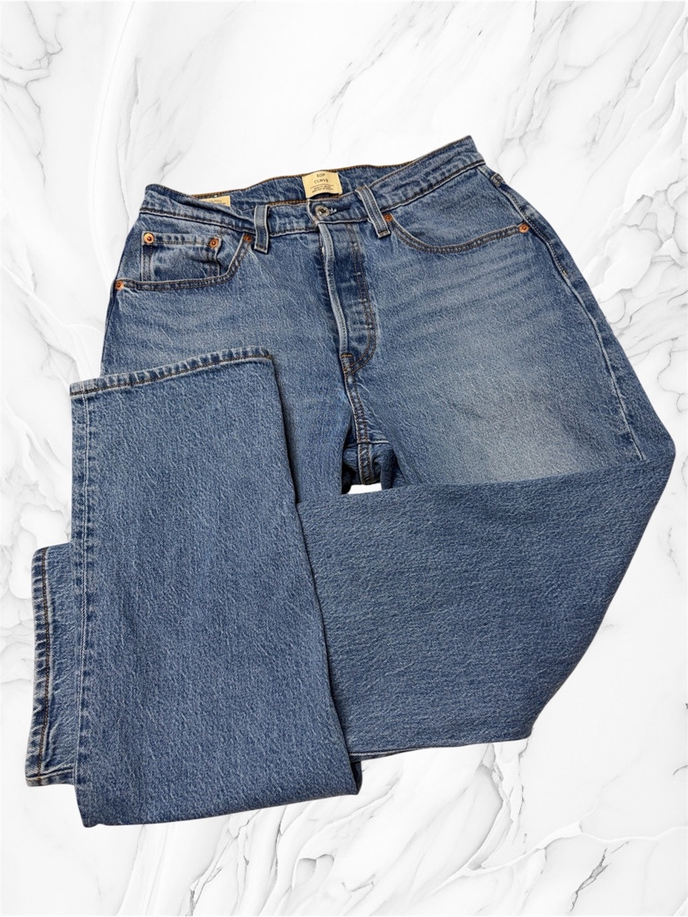 Levi's 501 curve Medium Blue Relaxed Straight Jeans 30x30